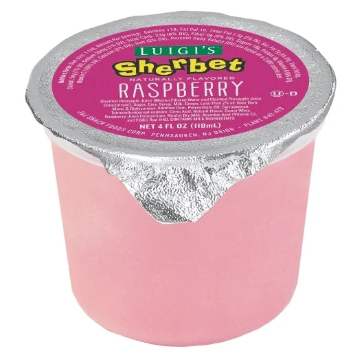Luigi Raspberry Sherbet Cups 4 Fluid Ounce - 96 Per Case.