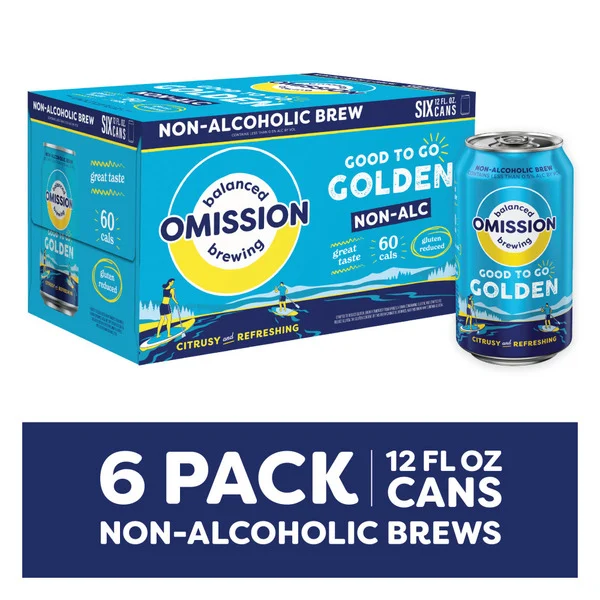 Omission Balanced Brewing Good To Go Golden Na Beer, 6 Pack 12 Fl Oz Cans