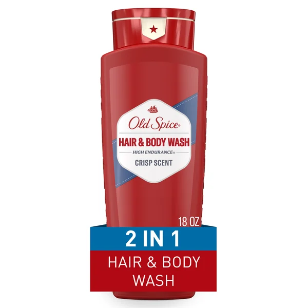 Old Spice High Endurance Hair + Body Wash for Men, Crisp Scent
