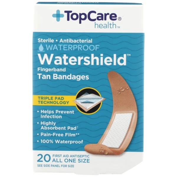 TopCare Plastic Antibacterial Finger Bandages 3/4"