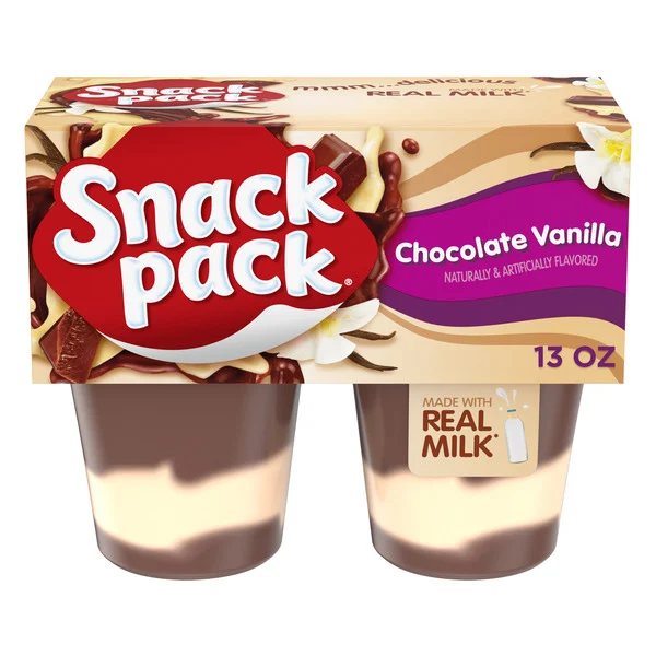Snack Pack Chocolate Vanilla Flavored Pudding