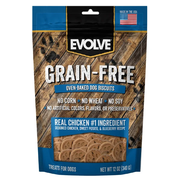 EVOLVE Grain Free Oven Baked Chicken Dog Biscuits