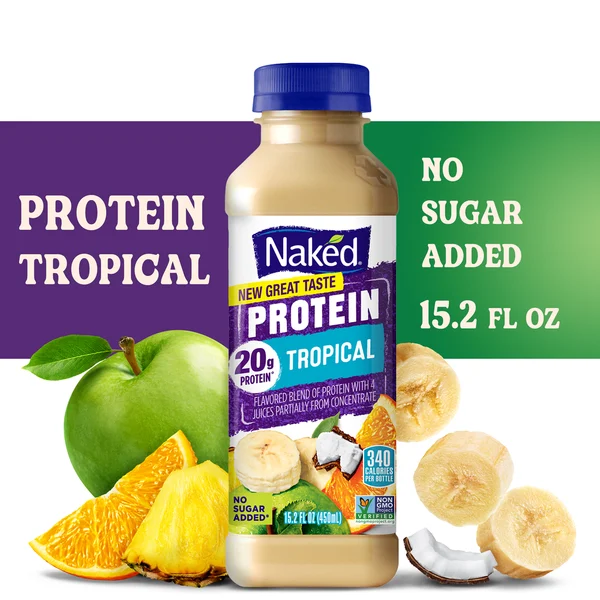 Naked Protein Tropical Fruit Flavored Juice Smoothie Blend