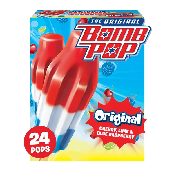 Bomb Pop Original Cherry, Lime & Blue Raspberry Pops