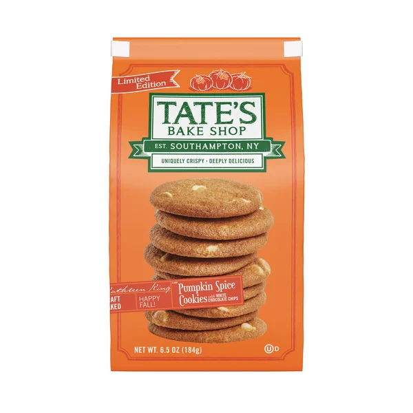TATE'S Pumpkin Spice Cookies With White Chocolate Chips, Limited Edition 6.5 oz
