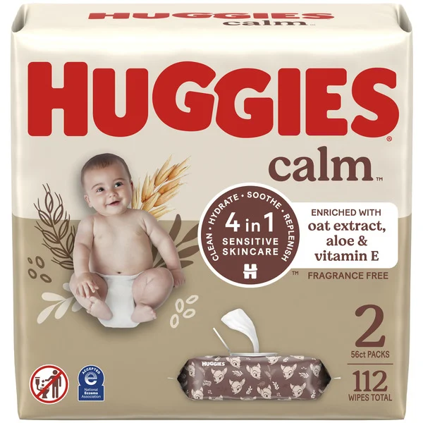 Huggies Calm Baby Wipes, Unscented