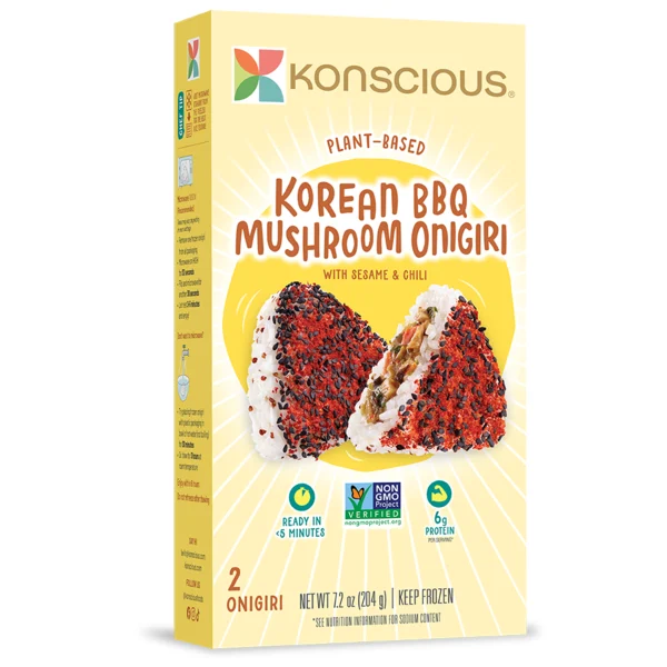 Konscious Foods Korean BBQ Mushroom Onigiri with Sesame & Chili, Plant-Based