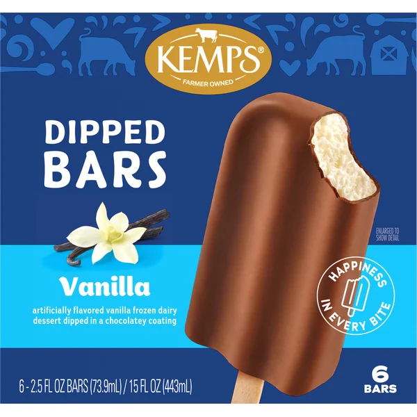 Kemps Dipped Vanilla Frozen Dairy Dessert Bars