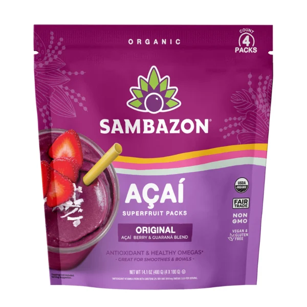 Sambazon Original Blend Frozen Açaí, Superfruit Packs
