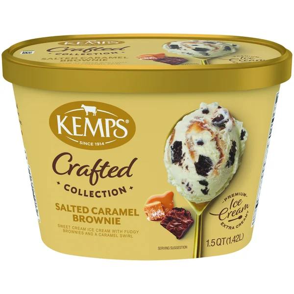 Kemps Simply Crafted, Salted Caramel Brownie, Premium Ice Cream