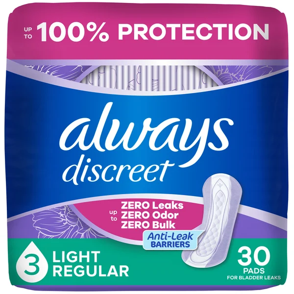 Always Discreet Discreet Pads, Light Absorbency, Regular Length
