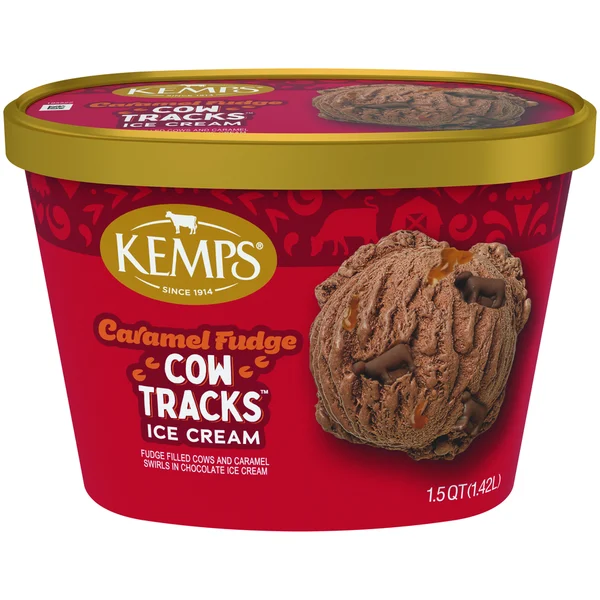 Kemps Caramel Fudge Cow Tracks Ice Cream