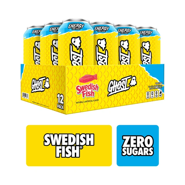 GHOST Zero Sugar Energy Drink Pack, Swedish Fish