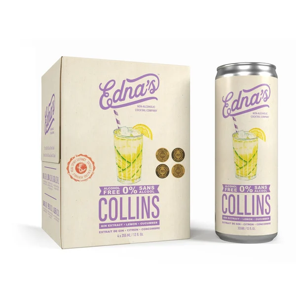 Edna's Non-Alcoholic Cocktails 0% Alcohol Collins