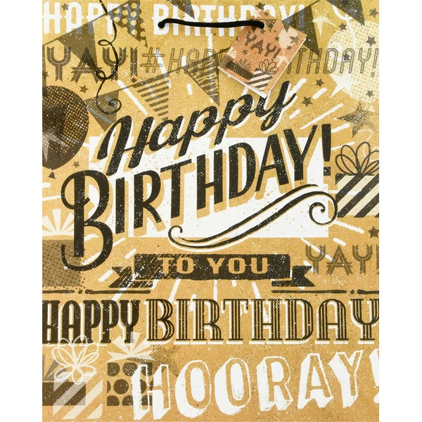 Unique Bag, Kraft Paper Happy Birthday