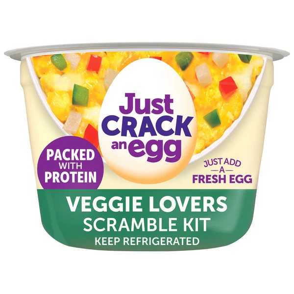 Just Crack an Egg Veggie Scramble Breakfast Bowl Kit with Cheddar Cheese and Vegetables