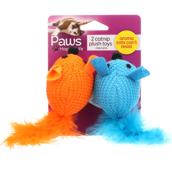 Paws Happy Life 2 Catnip Plush Toys For Cats