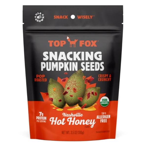 Top Fox Snacks Pumpkin Seeds, Nashville Hot Honey