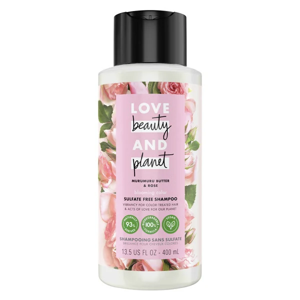 Love Beauty and Planet Blooming Color 100% Biodegradable Shampoo Murumuru Butter & Rose