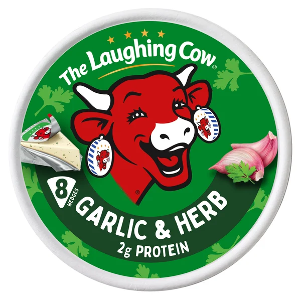 The Laughing Cow Garlic & Herb Spreadable Cheese Wedges, 8 Wedges