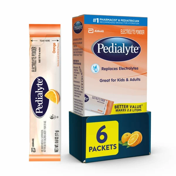 Pedialyte Electrolyte Powder Orange Packets