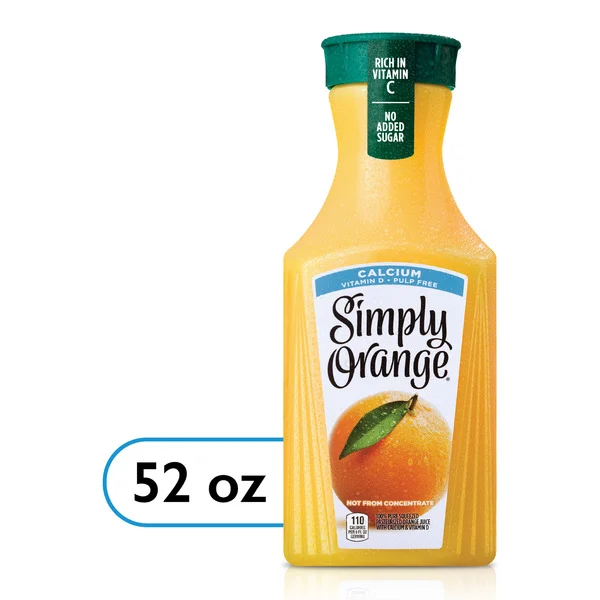 Simply Orange Juice with Calcium Bottle