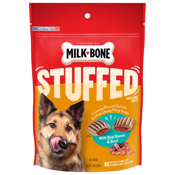 Milk-Bone Stuffed Dog Biscuits With Real Bacon & Beef 10 oz