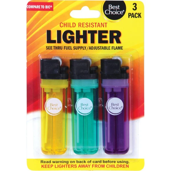Best Choice Child Resistant 3 Pack Lighters