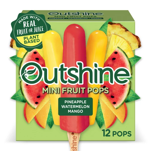 Outshine Pineapple, Watermelon, And Mango Mini Fruit Pops, Variety Pack