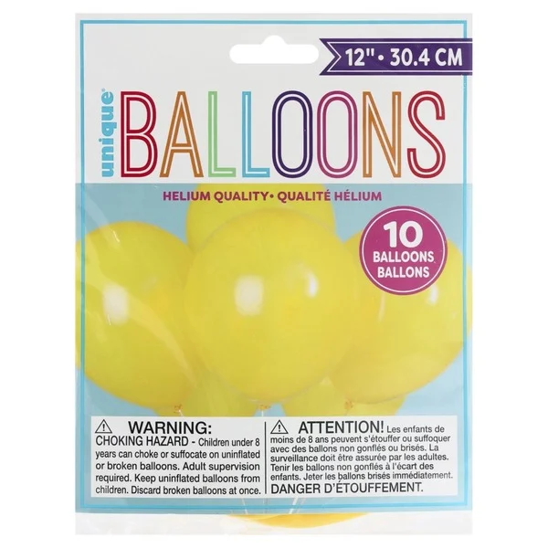 Unique Balloons, 12 Inches