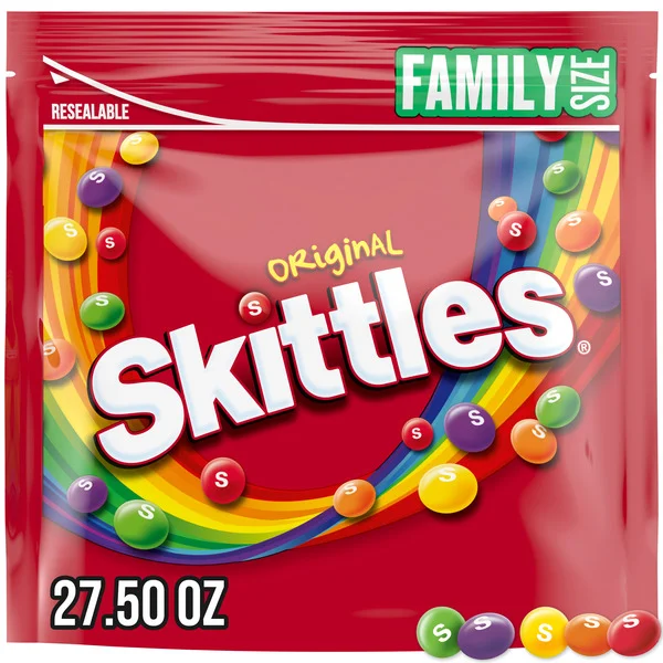 Skittles Original Chewy Summer Candy Family Size Resealable