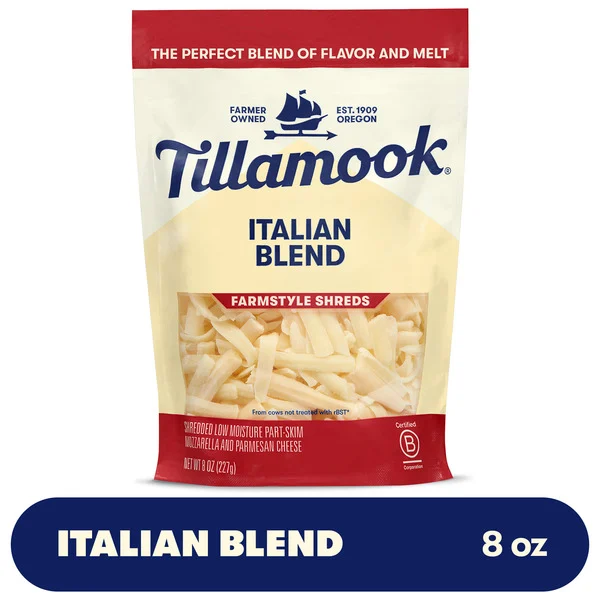Tillamook Farmstyle Italian Blend Shredded Cheese, 8oz