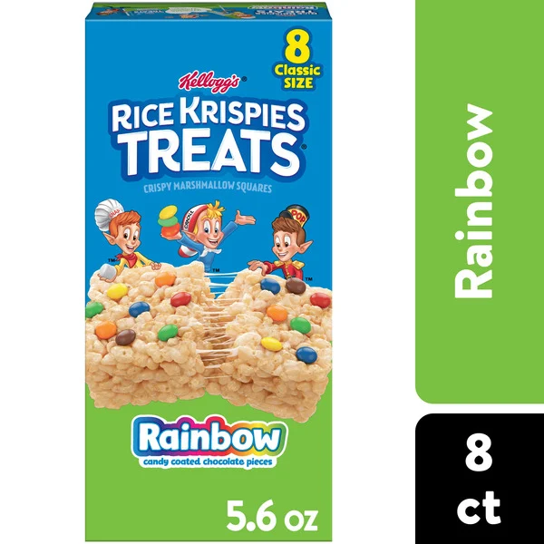Kellogg's Rice Krispies Treats Rainbow Crispy Marshmallow Squares, Kids Snacks