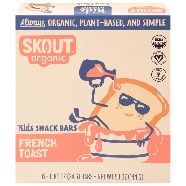 Skout Organic Snack Bars, French Toast, Kids