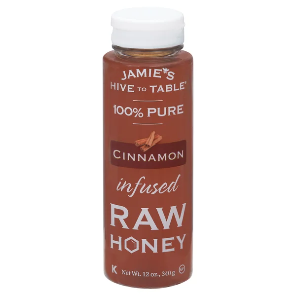 Jamie's Hive to Table Honey, Raw, Cinnamon, 100% Pure, Infused