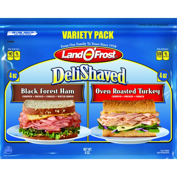 Land O’Frost DeliShaved Black Forest Ham/Oven Roasted Turkey Variety Pack