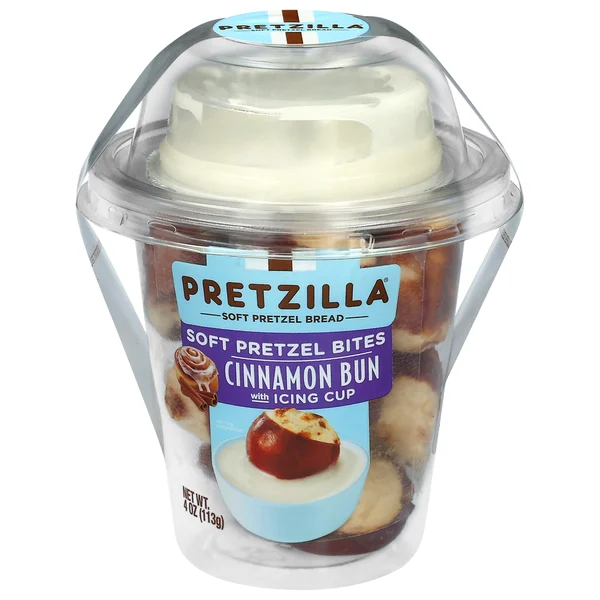 Pretzilla Cinnamon Bun Soft Pretzel Bites with Icing Cup