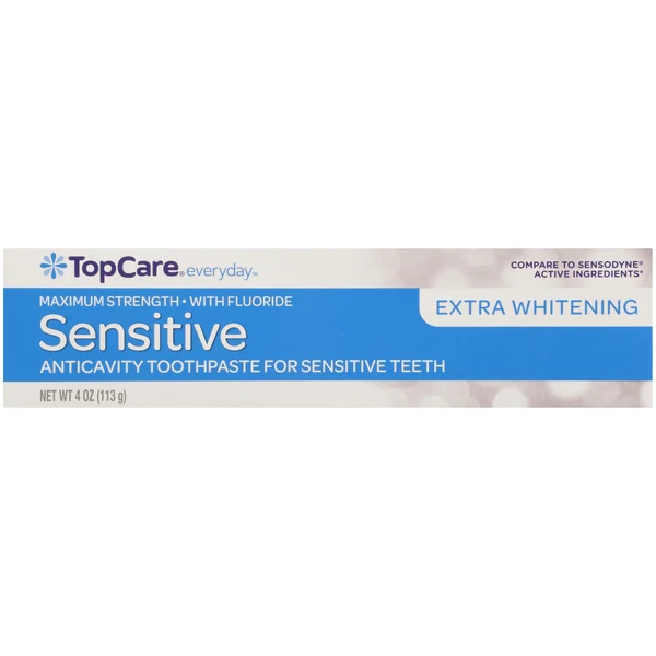 TopCare Maximum Strength With Fluoride Extra Whitening Sensitive Anticavity Toothpaste For Sensitive Teeth