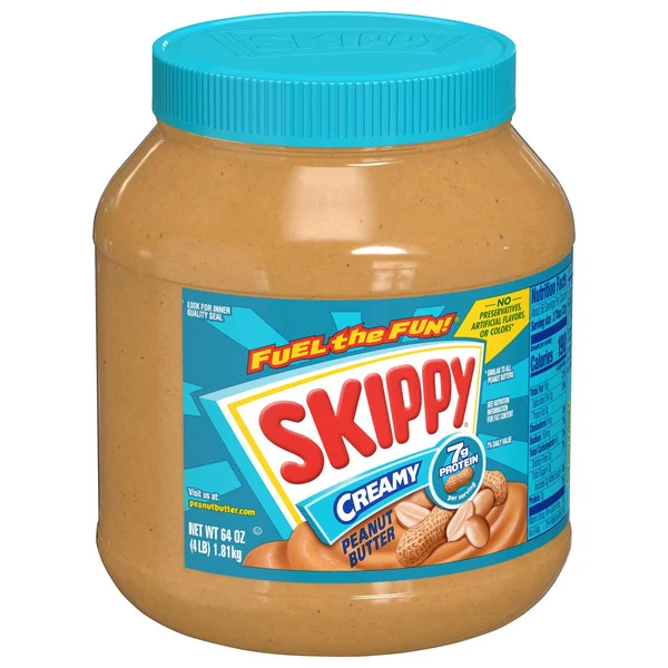 SKIPPY Peanut Butter, Creamy, 7 g protein per serving, 64 Oz Jar