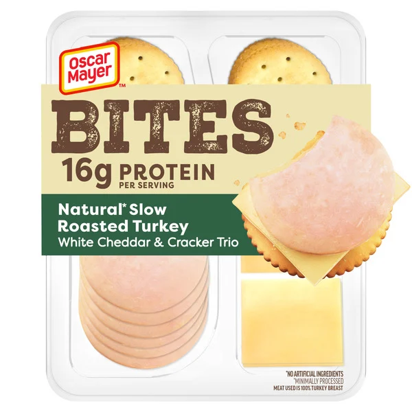 Oscar Mayer Slow Roasted Turkey, White Cheddar & Cracker Trio Meat & Cheese Snack Plate