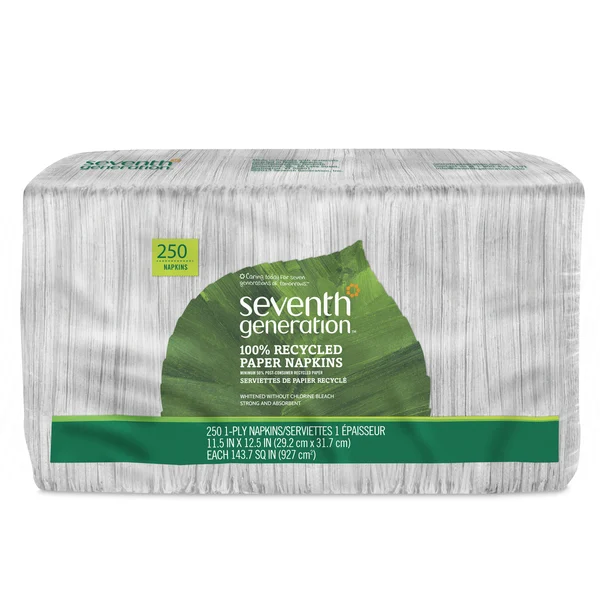 Seventh Generation Napkins 100% Recycled Paper White