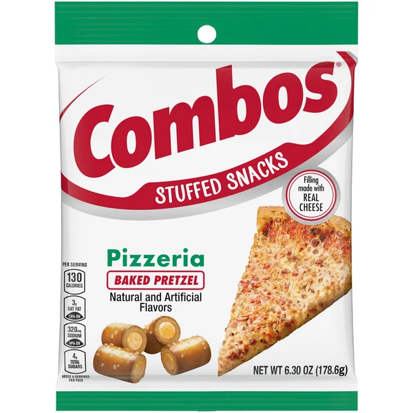 COMBOS Stuffed Snacks Pizzeria Baked Pretzel Snacks