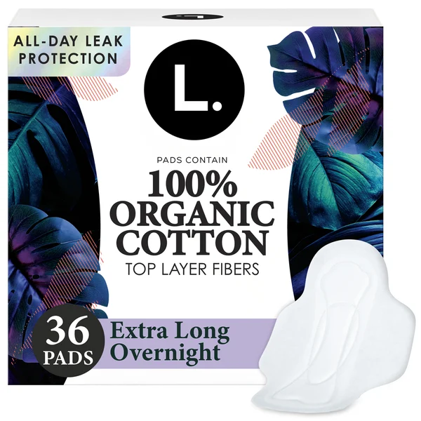 L. Ultra Thin Pads, Organic Cotton Top Layer, Extra Long Overnight