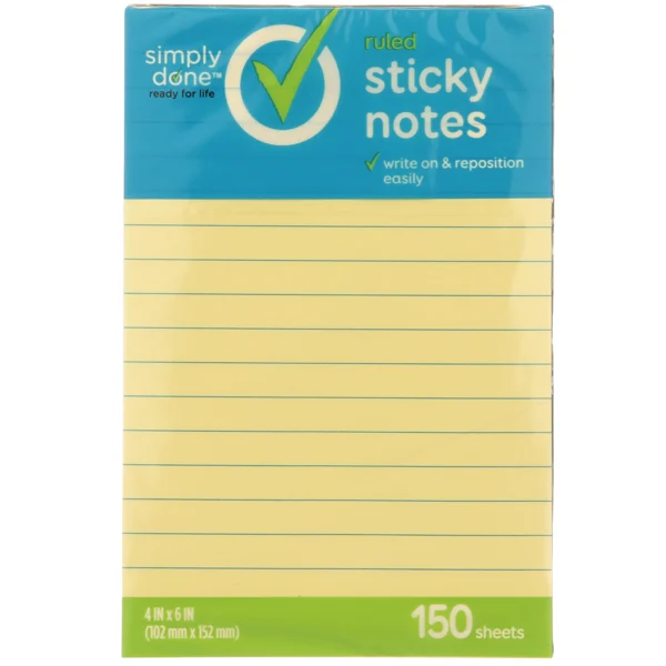 Simply Done Ruled Sticky Notes