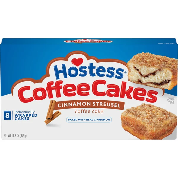 Hostess Coffee Cakes, Cinnamon Streusel Snack Cakes, 11.6 Oz. Box (8 Ct.)