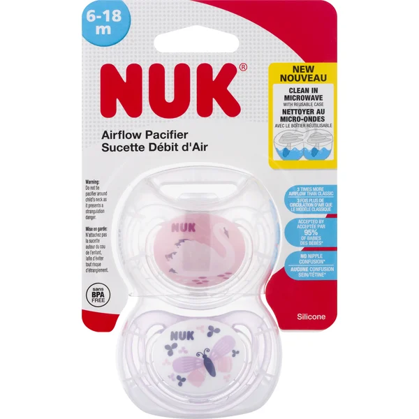 NUK Pacifier, Airflow, Silicone, 6-18 m
