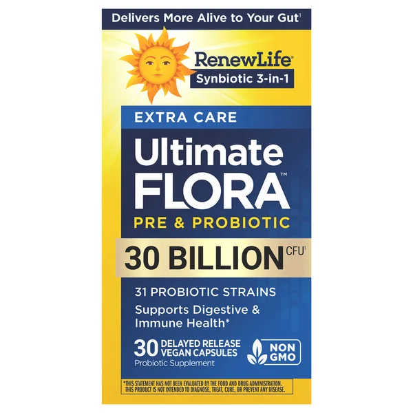 Renew Life Capsules Extra Care Synbiotic 3-in-1 Pre & Probiotic