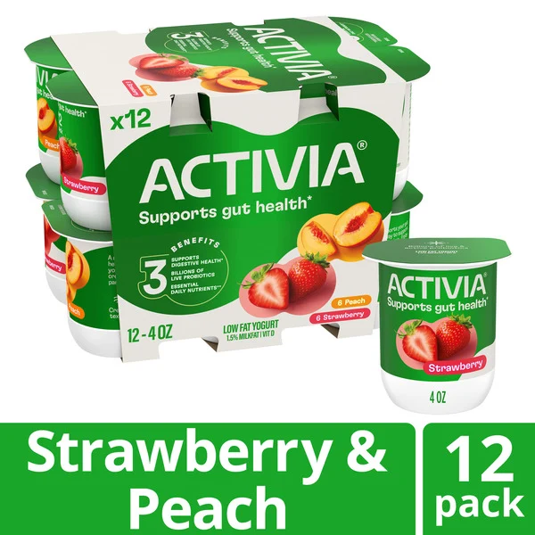 Activia Probiotic Blended Lowfat Yogurt Peach & Strawberry