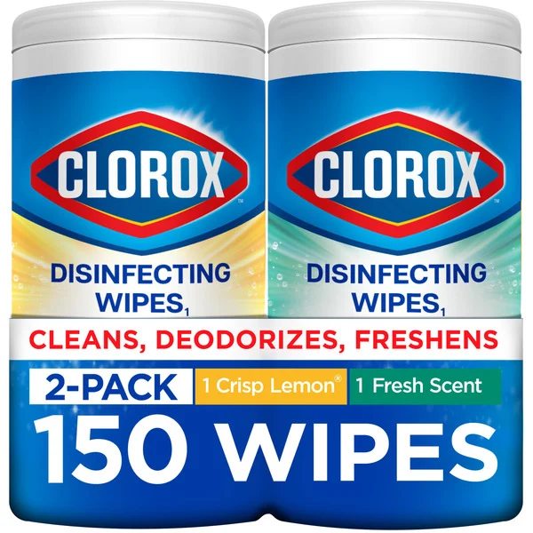 Clorox Disinfecting Wipes Variety Pack, Bleach Free, Crisp Lemon & Fresh Scents