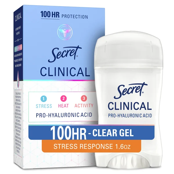 Secret Clinical Strength Clear Gel Antiperspirant and Deodorant, Stress Response